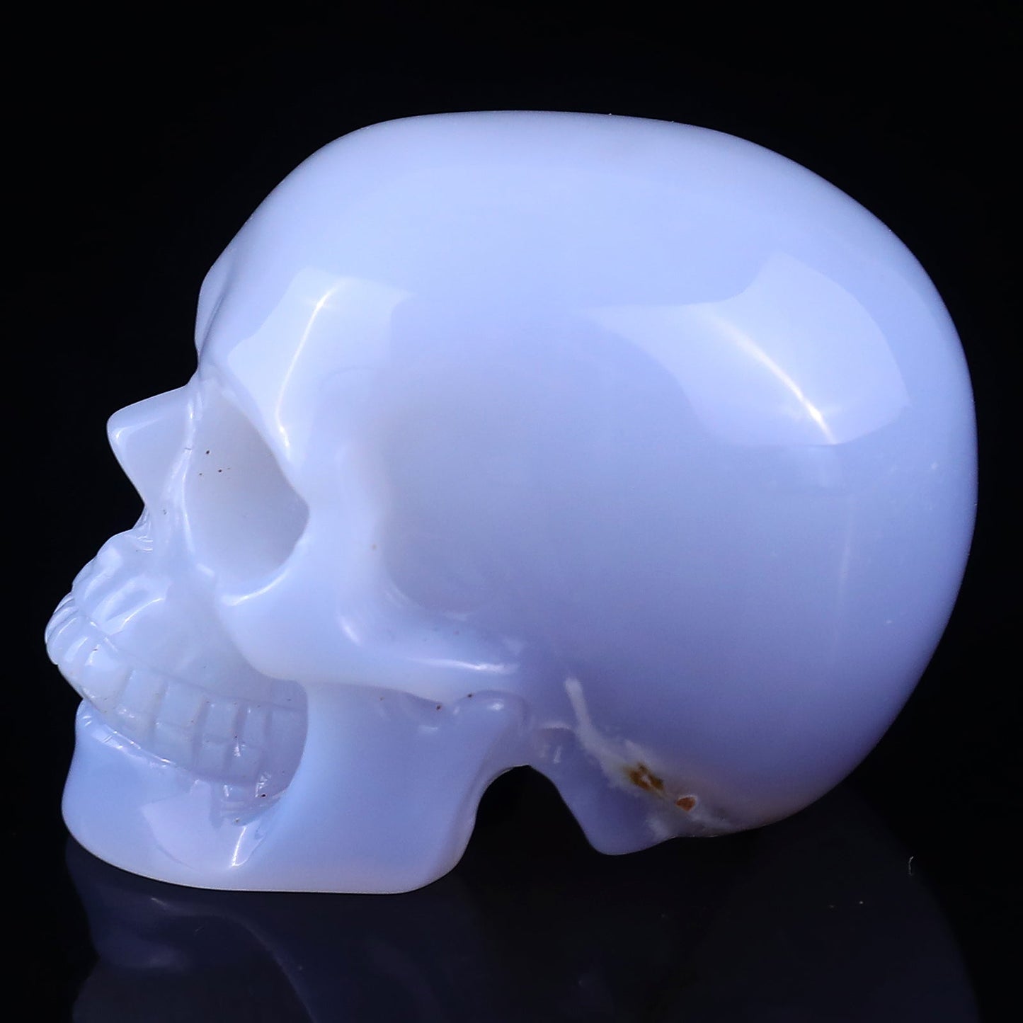 Nicedony 2.2" Blue Chalcedony Hand Carved Crystal Realistic Skull Sculpture - View 4