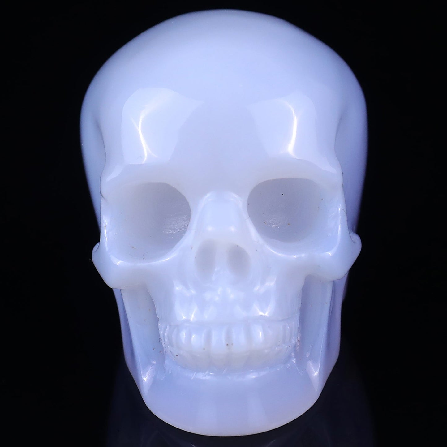 Nicedony 2.2" Blue Chalcedony Hand Carved Crystal Realistic Skull Sculpture - View 2
