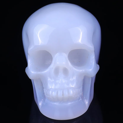 Nicedony 2.2" Blue Chalcedony Hand Carved Crystal Realistic Skull Sculpture - View 2