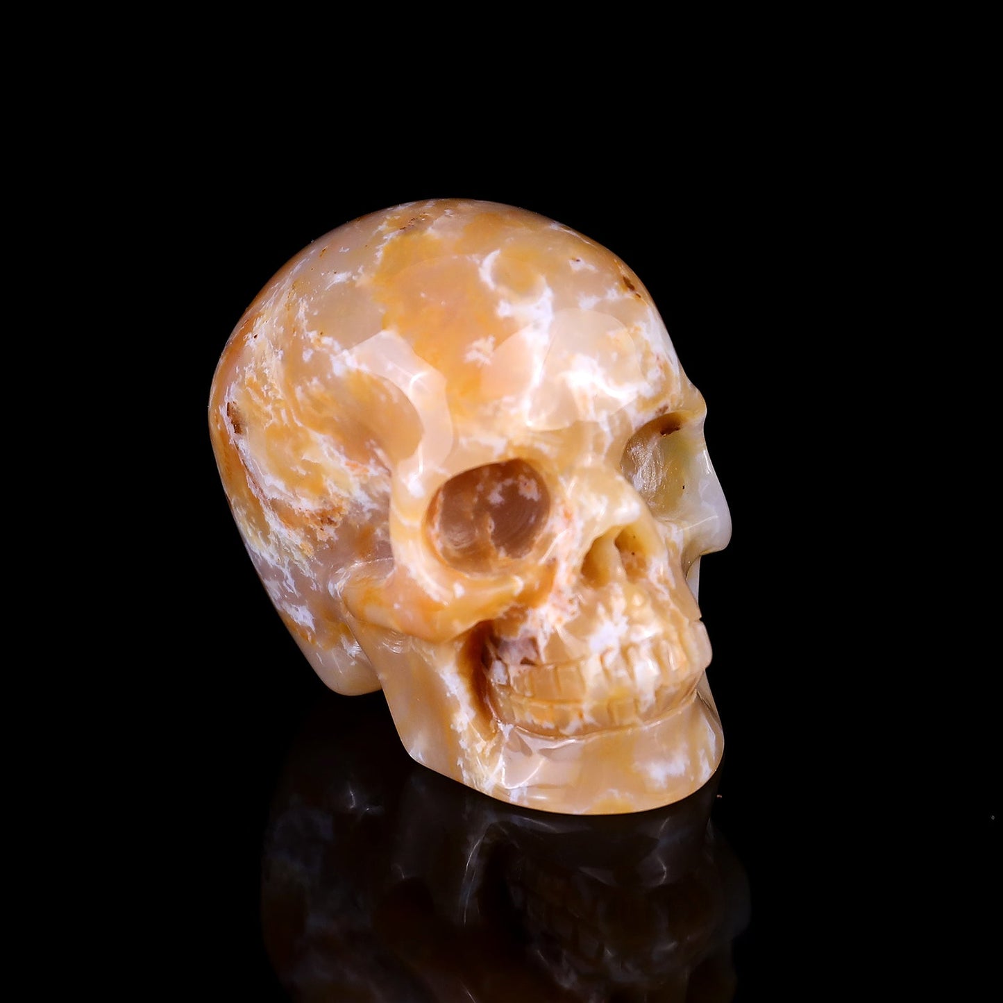 Nicedony 2.2" Chalcedony Hand Carved Crystal Realistic Skull Sculpture