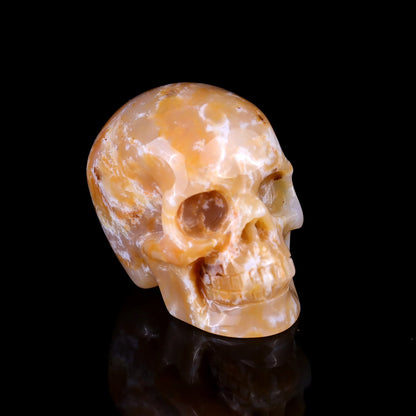 Nicedony 2.2" Chalcedony Hand Carved Crystal Realistic Skull Sculpture