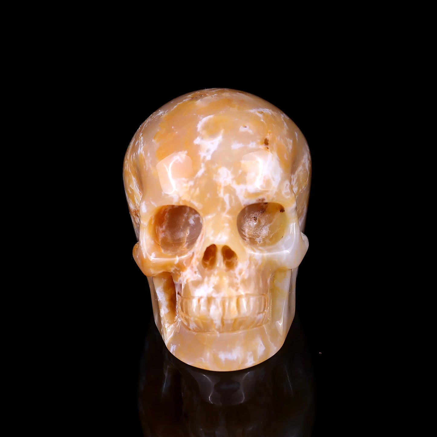 Nicedony 2.2" Chalcedony Hand Carved Crystal Realistic Skull Sculpture - View 2