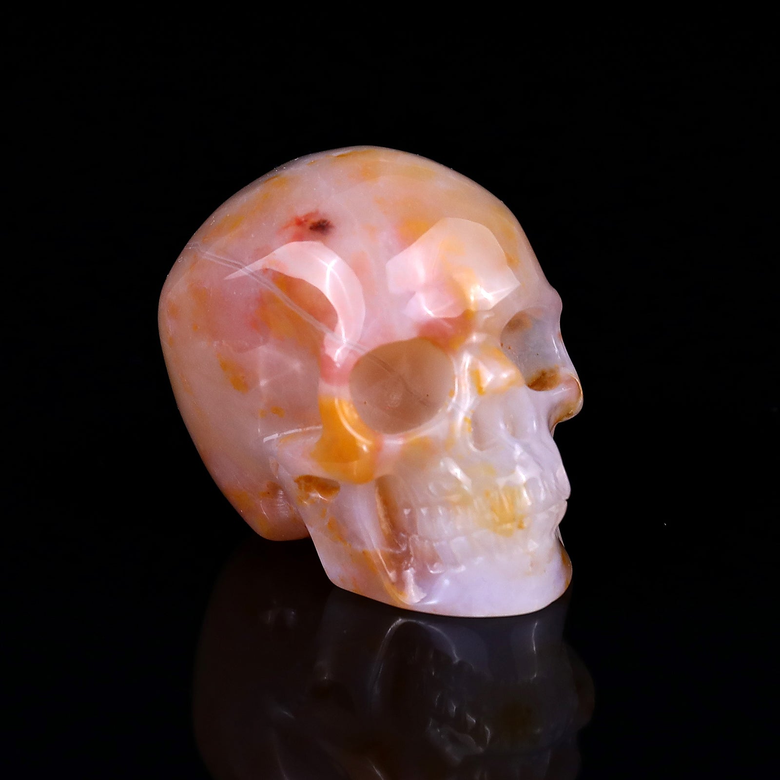 Nicedony 2.2" Chalcedony Hand Carved Crystal Realistic Skull Sculpture