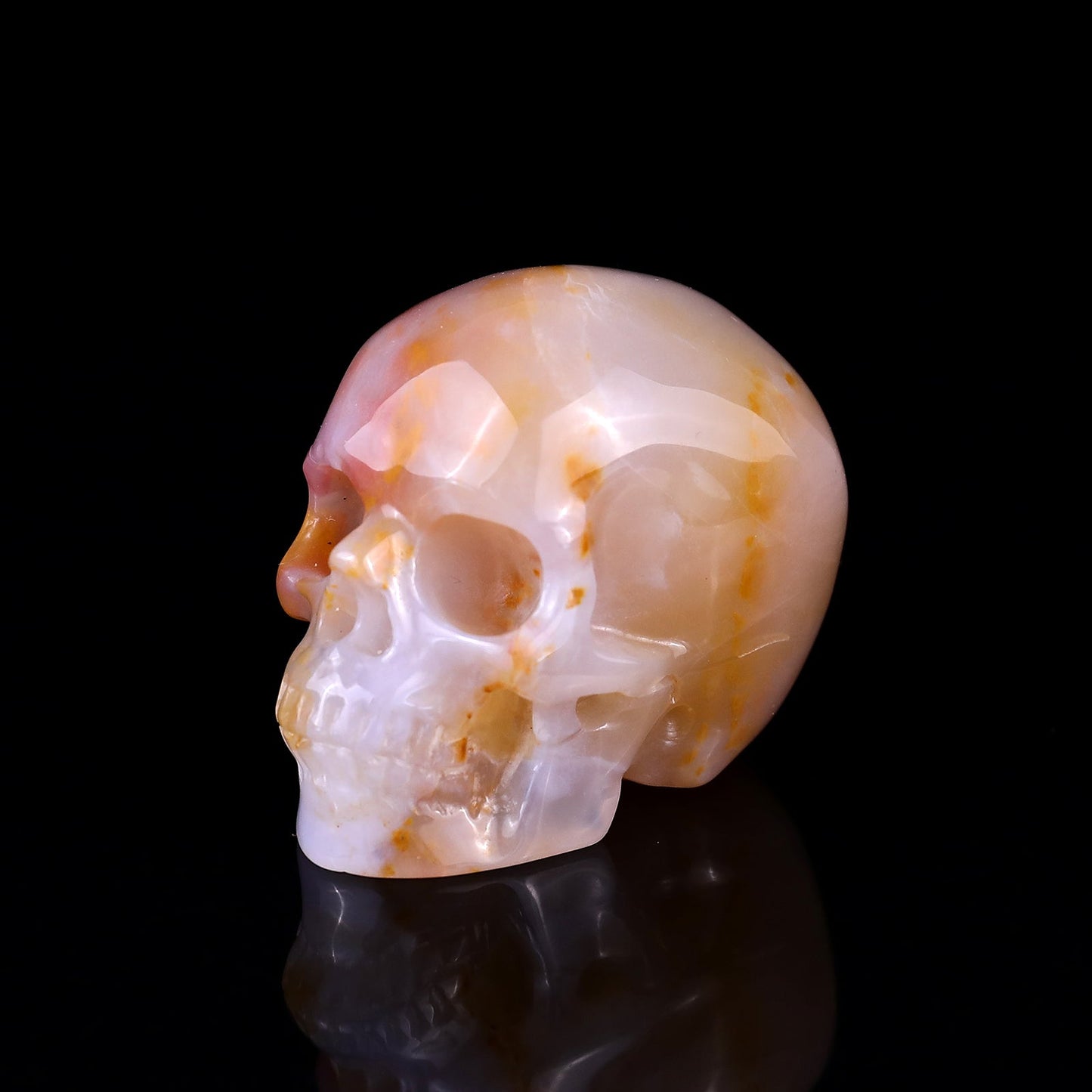 Nicedony 2.2" Chalcedony Hand Carved Crystal Realistic Skull Sculpture - View 2