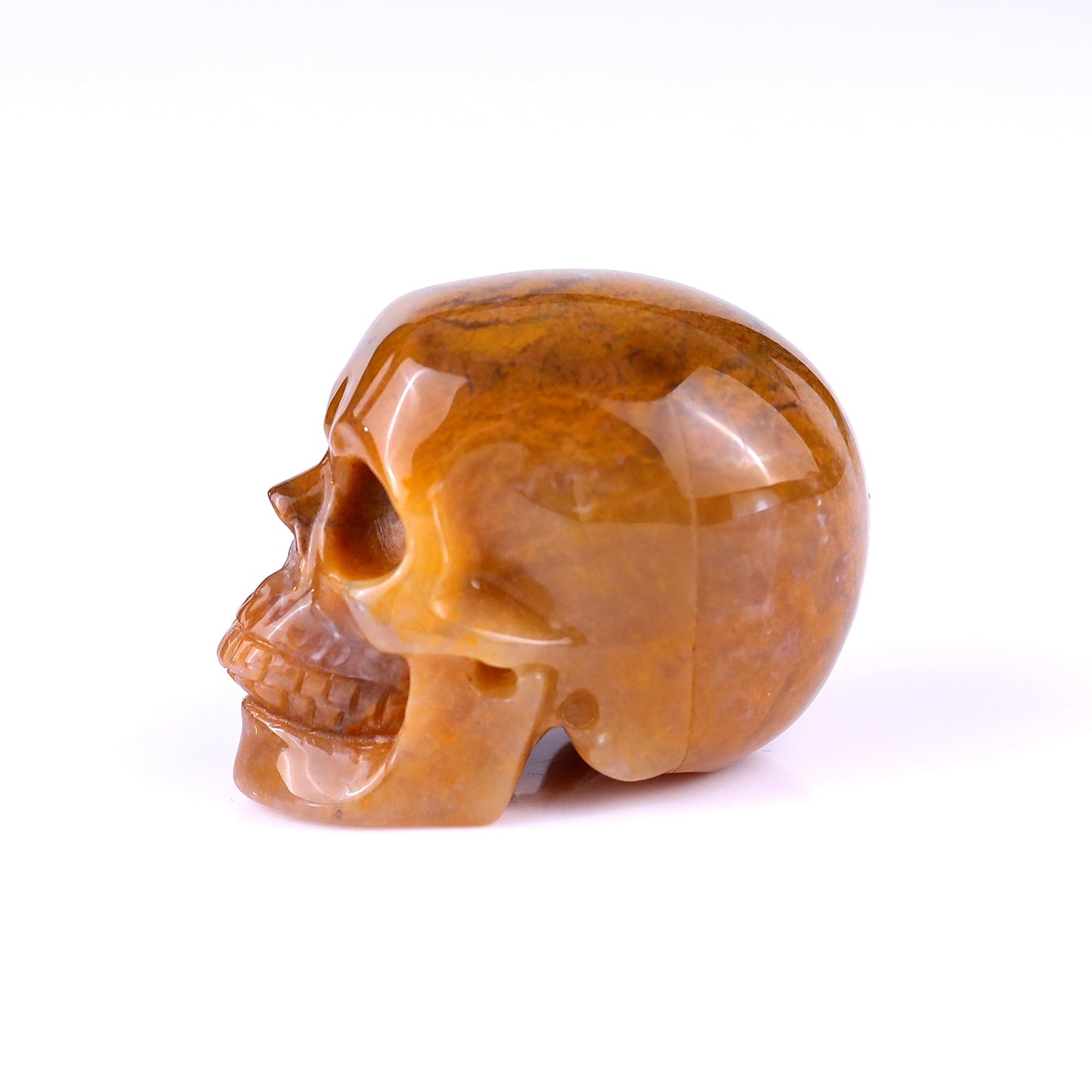 Nicedony 2.2" Chalcedony Hand Carved Realistic Skull Sculpture - View 4