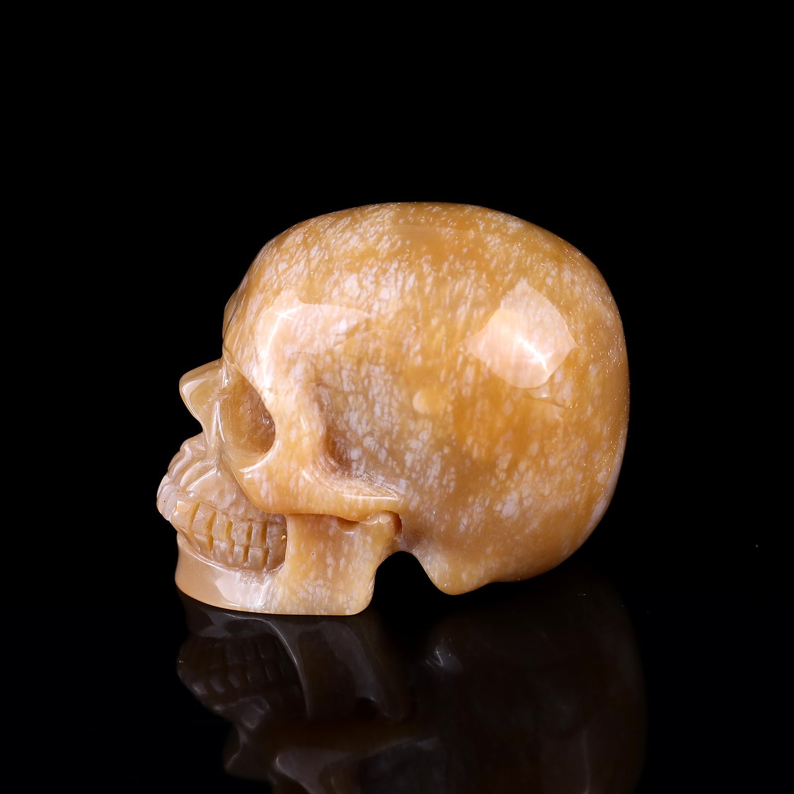 Nicedony 2.2" Chalcedony Hand Carved Realistic Skull Sculpture - View 19