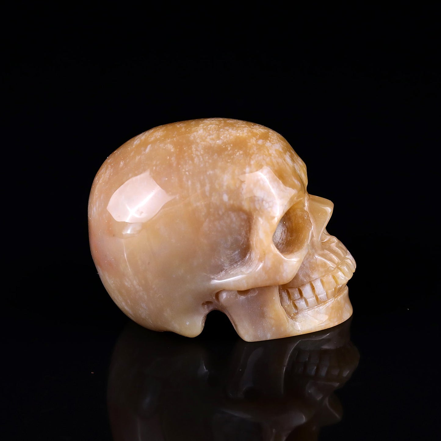 Nicedony 2.2" Chalcedony Hand Carved Realistic Skull Sculpture - View 18