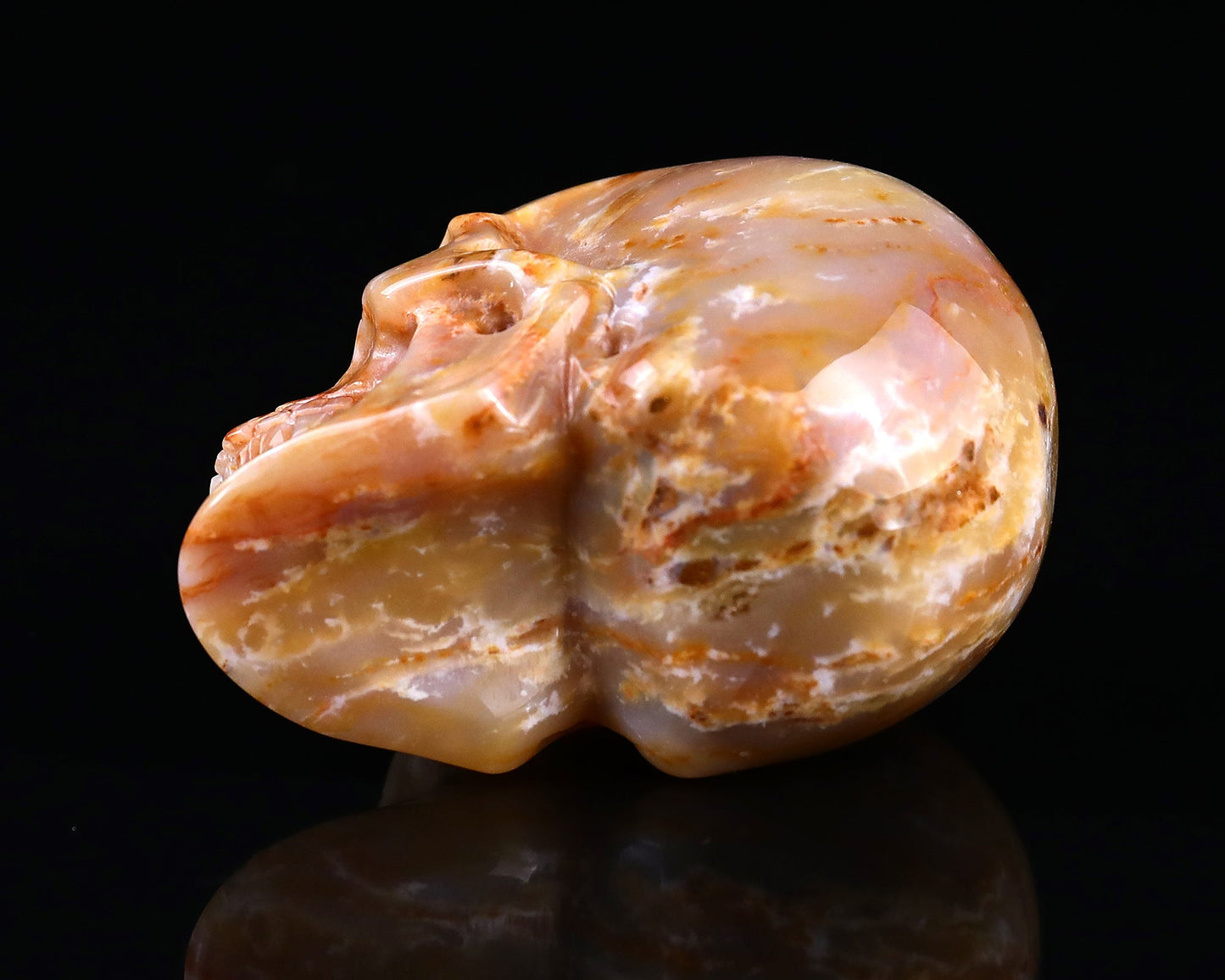 Nicedony 2.2" Chalcedony Hand Carved Realistic Skull Sculpture - View 13