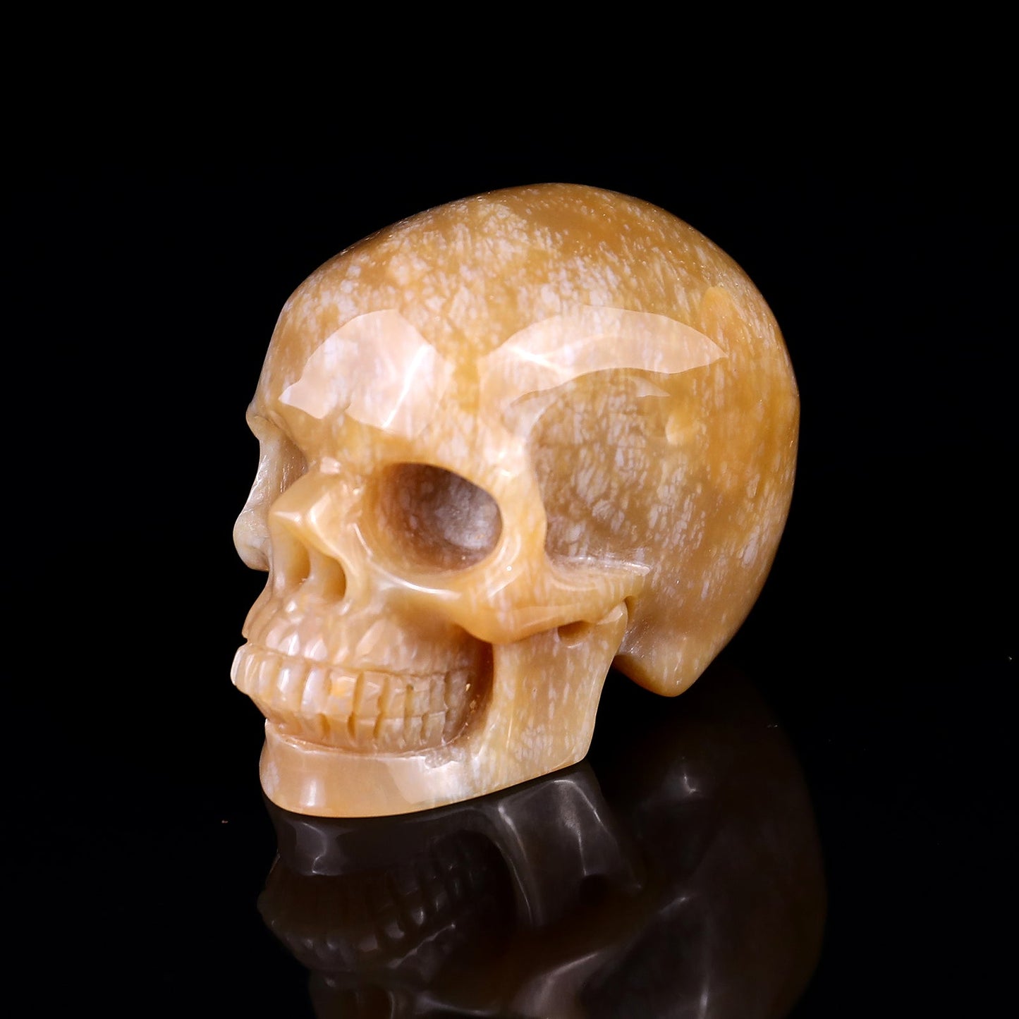 Nicedony 2.2" Chalcedony Hand Carved Realistic Skull Sculpture - View 16