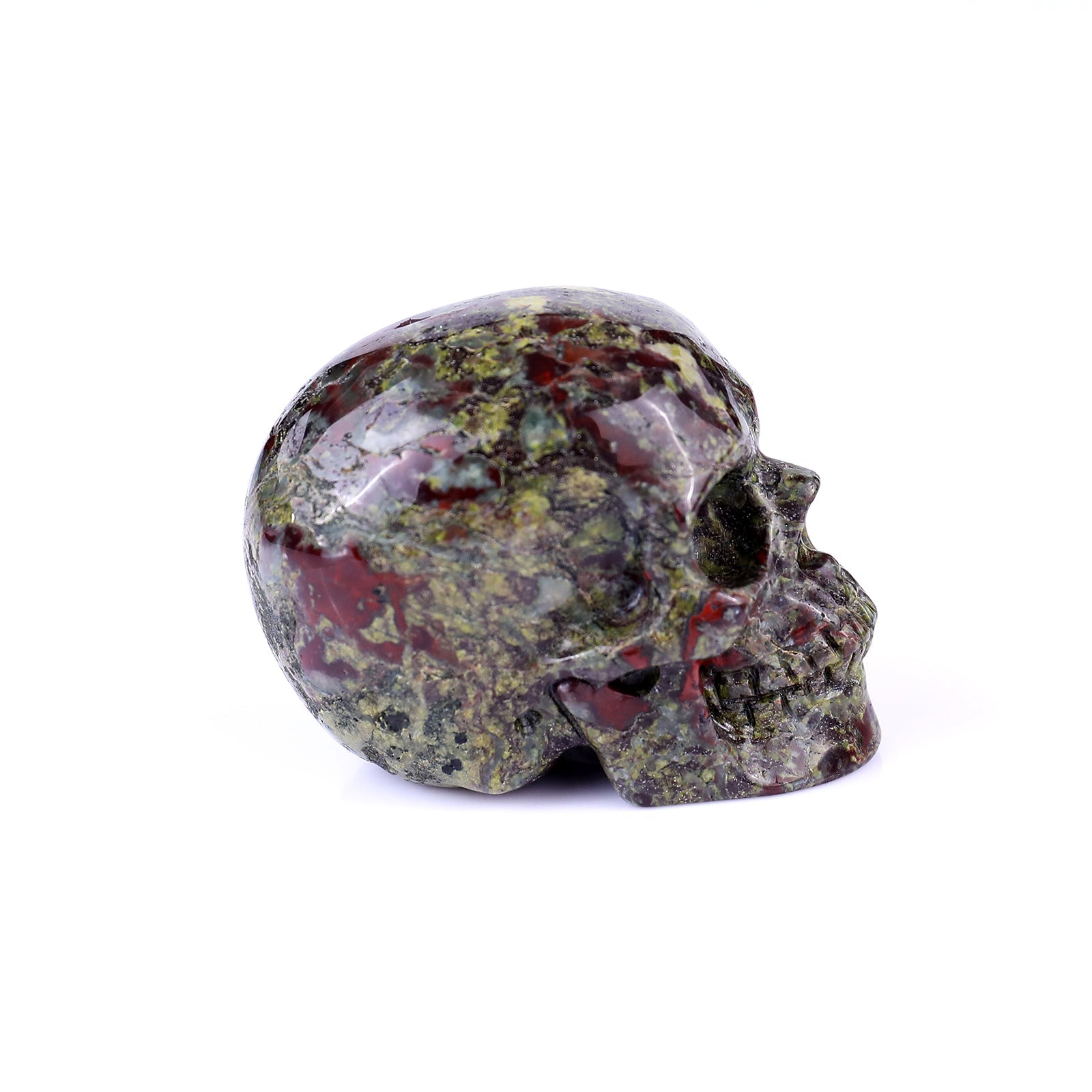 Nicedony 2.2" Dragon Blood Jasper Hand Carved Realistic Skull - View 3