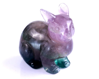 Nicedony 2.2" Fluorite Hand Carved Crystal Rabbit Sculpture - View 19