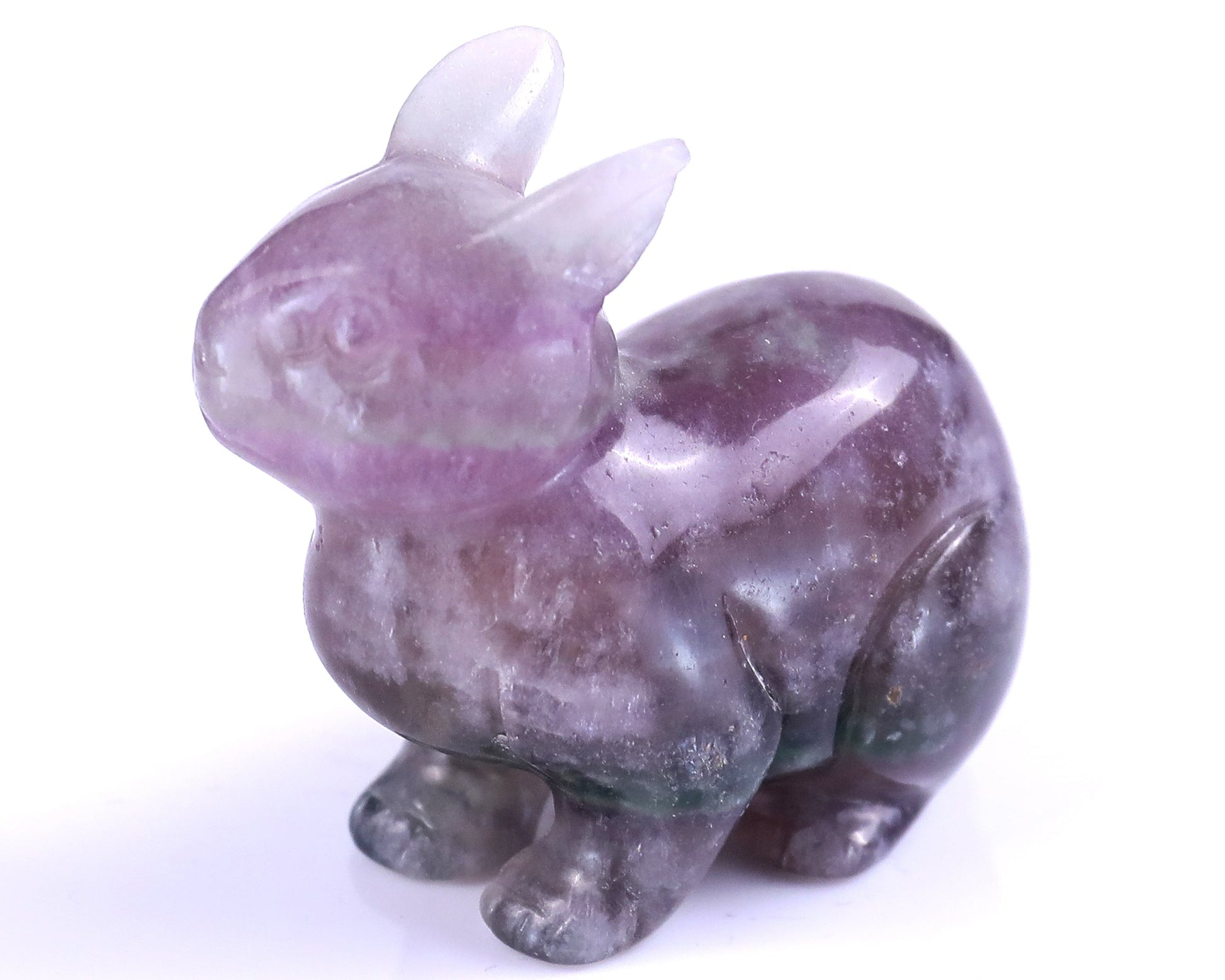 Nicedony 2.2" Fluorite Hand Carved Crystal Rabbit Sculpture - View 9