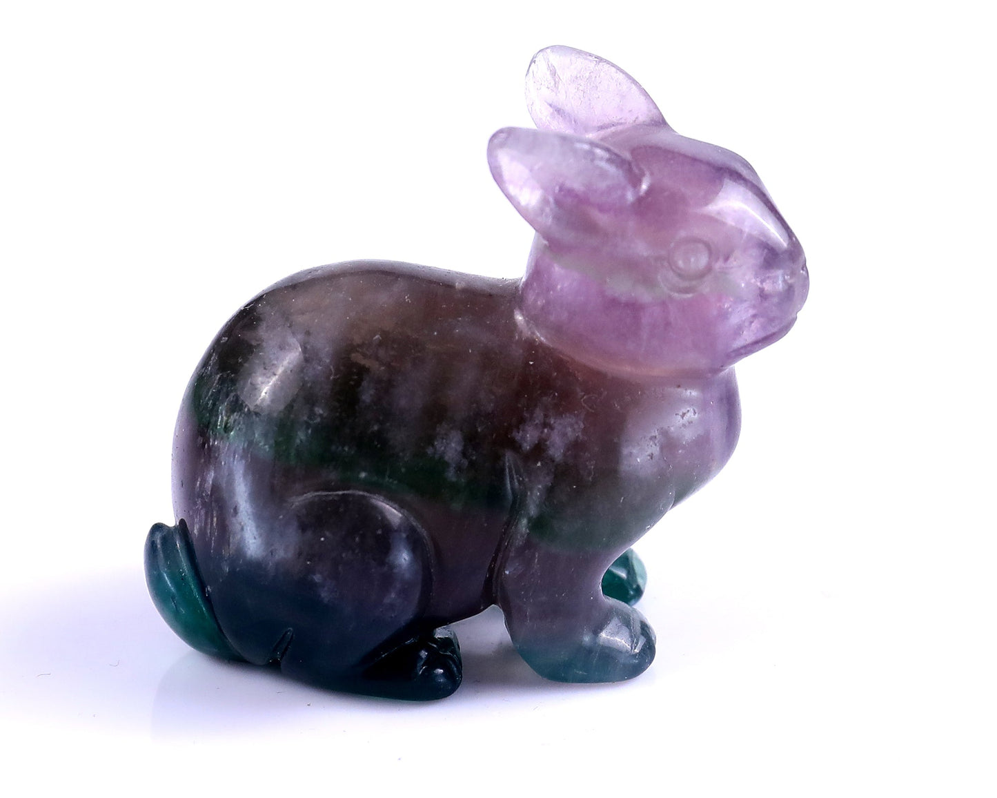 Nicedony 2.2" Fluorite Hand Carved Crystal Rabbit Sculpture - View 21