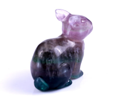 Nicedony 2.2" Fluorite Hand Carved Crystal Rabbit Sculpture - View 22