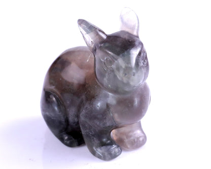 Nicedony 2.2" Fluorite Hand Carved Crystal Rabbit Sculpture - View 10