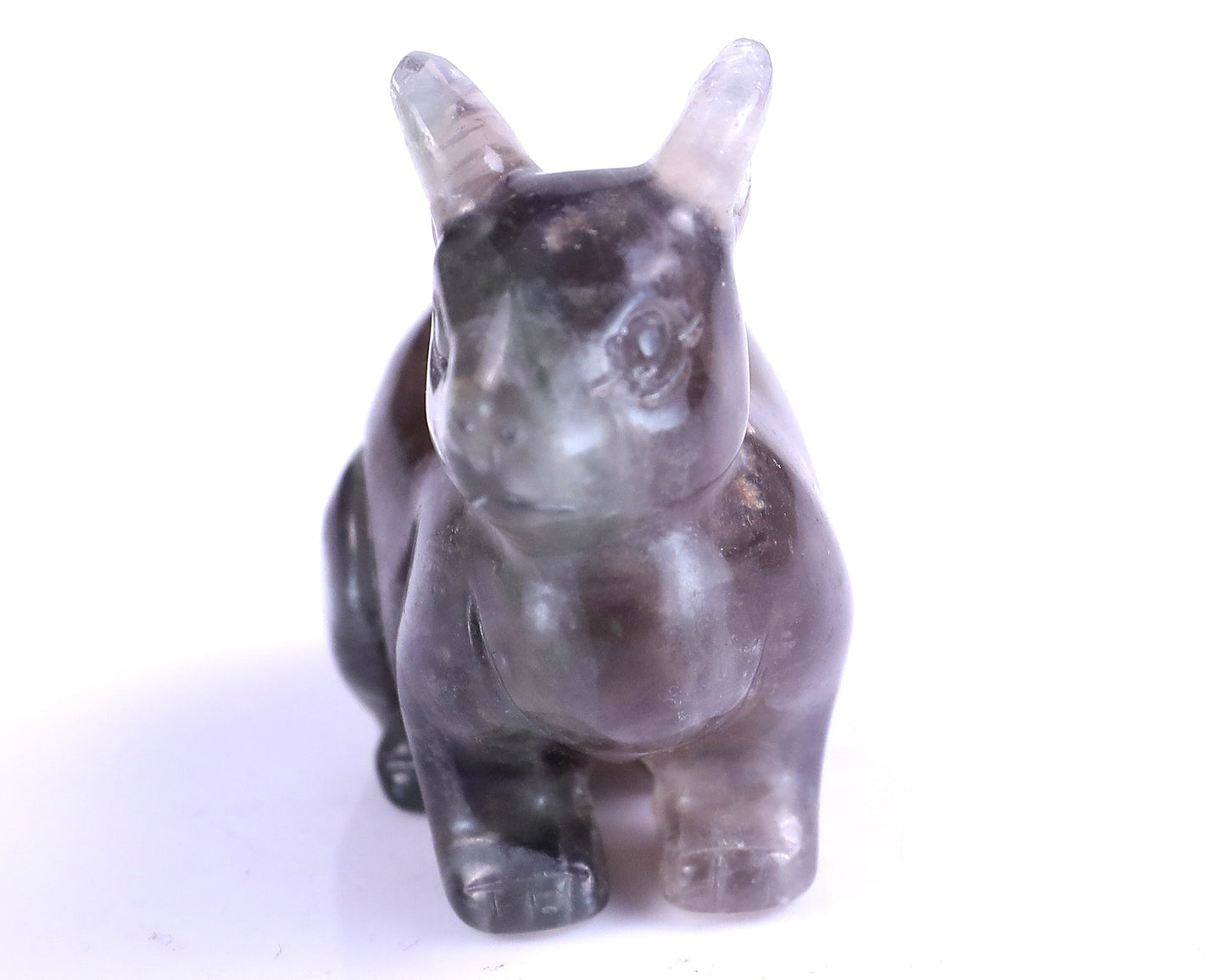 Nicedony 2.2" Fluorite Hand Carved Crystal Rabbit Sculpture - View 11