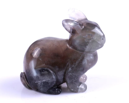 Nicedony 2.2" Fluorite Hand Carved Crystal Rabbit Sculpture - View 12