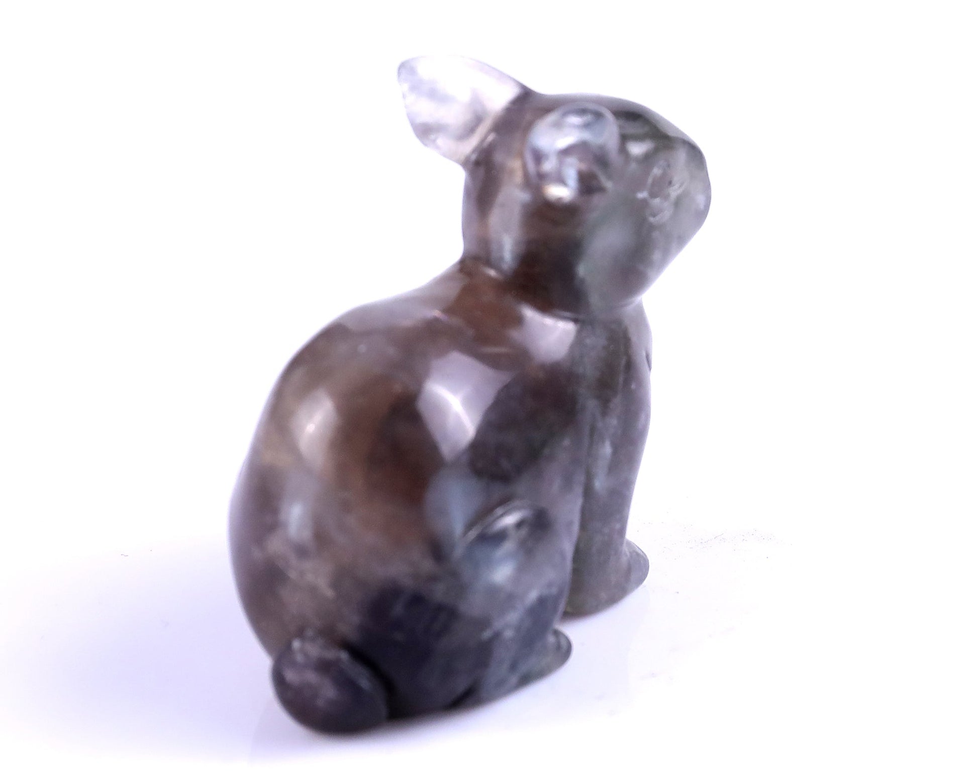 Nicedony 2.2" Fluorite Hand Carved Crystal Rabbit Sculpture - View 13