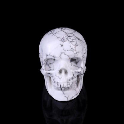 Nicedony 2.2" Howlite Hand Carved Crystal Realistic Skull Sculpture - View 3