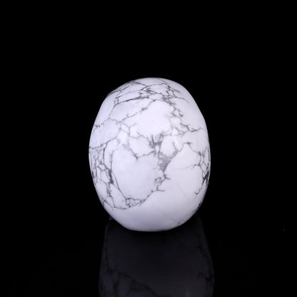 Nicedony 2.2" Howlite Hand Carved Crystal Realistic Skull Sculpture - View 6