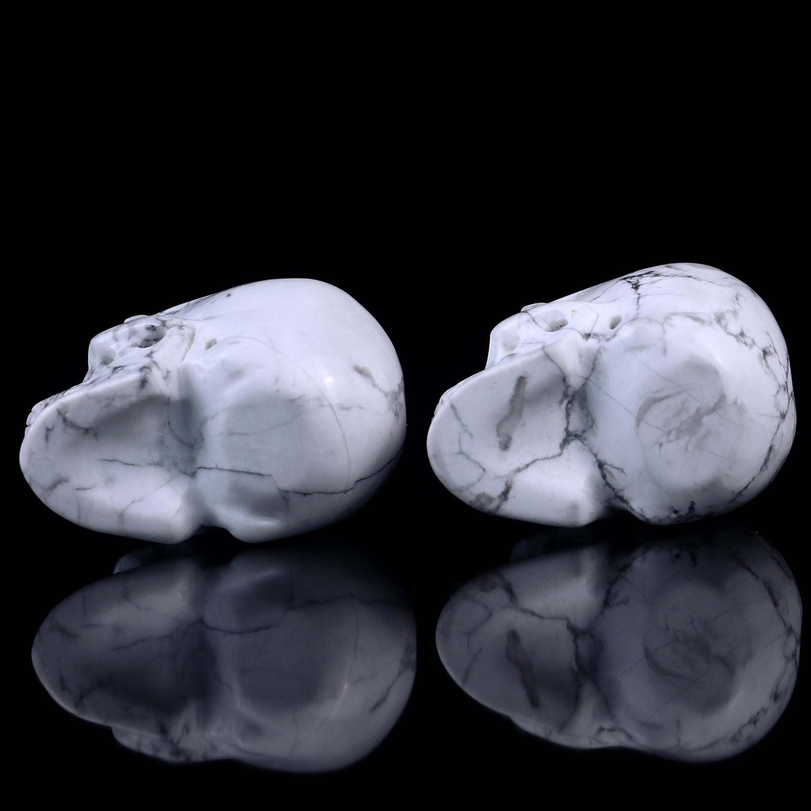 Nicedony 2.2" Howlite Hand Carved Crystal Realistic Skull Sculpture - View 14
