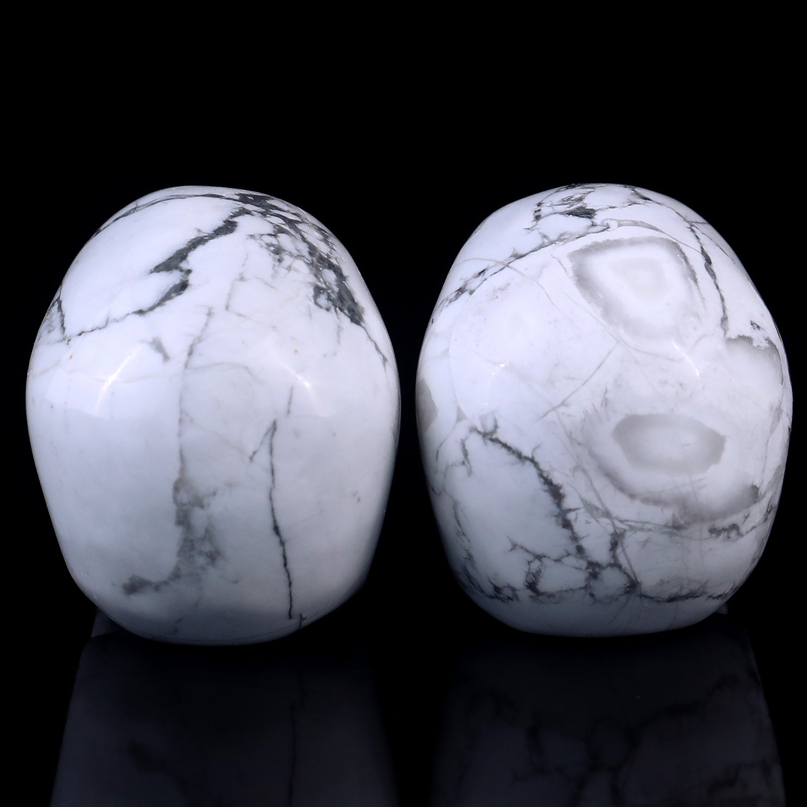 Nicedony 2.2" Howlite Hand Carved Crystal Realistic Skull Sculpture - View 15