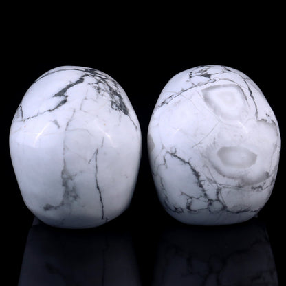 Nicedony 2.2" Howlite Hand Carved Crystal Realistic Skull Sculpture - View 15