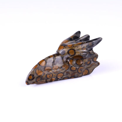 Nicedony 2.2" Leopard Skin Jasper Hand Carved Crystal Phoenix Skull Sculpture - View 7
