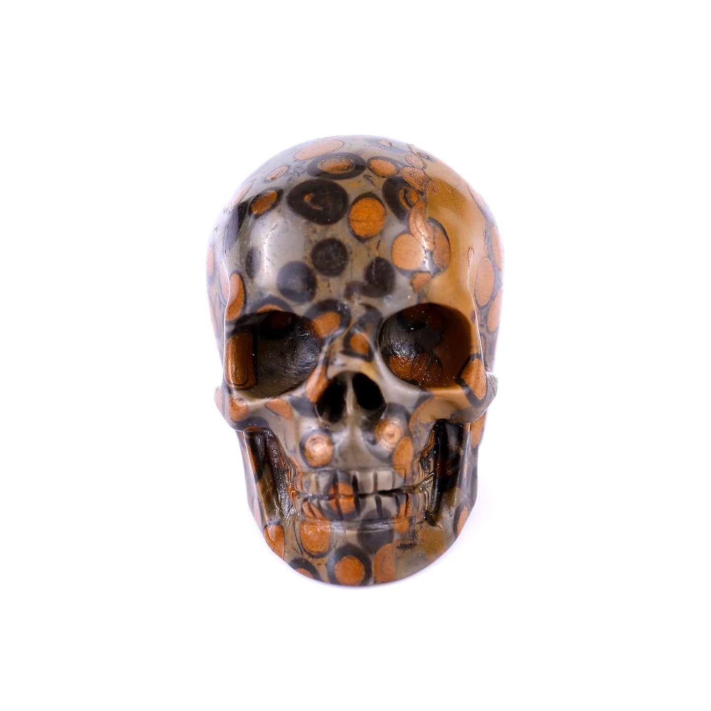 Nicedony 2.2" Leopard Skin Jasper Hand Carved Realistic Skull - View 12