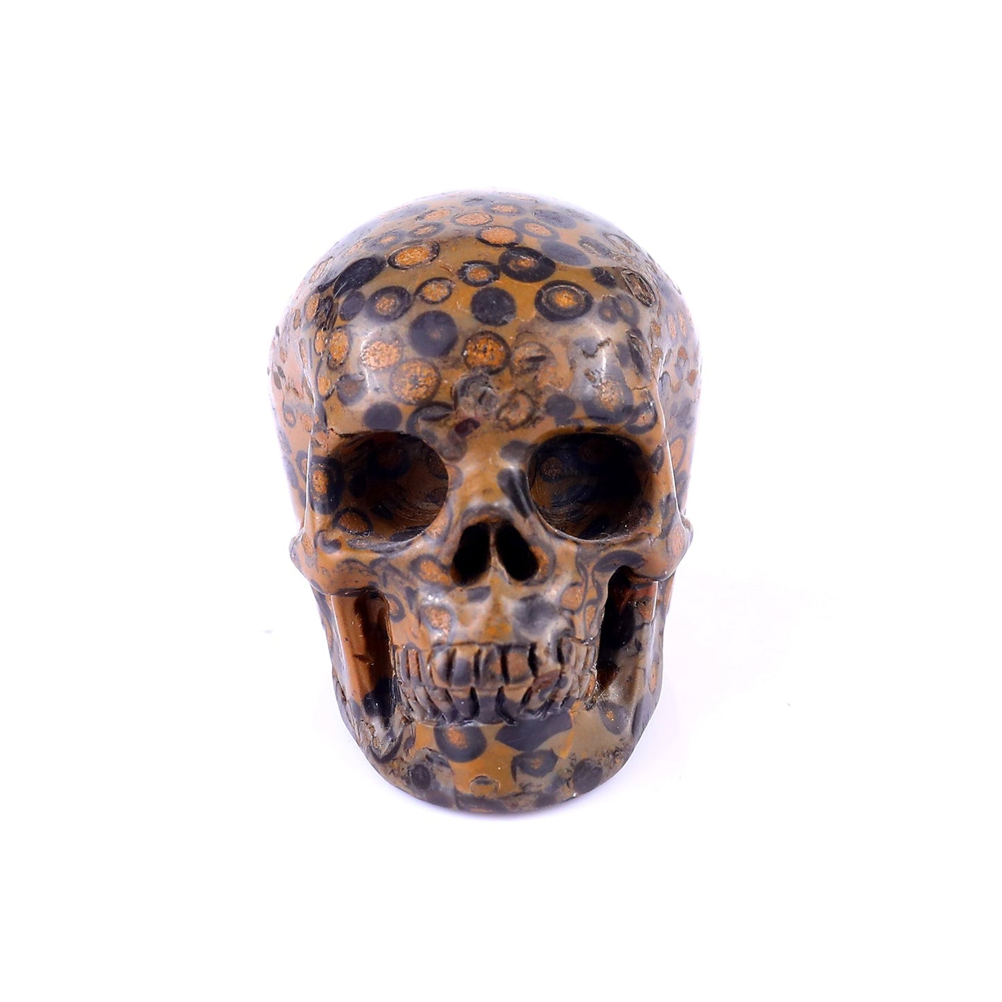 Nicedony 2.2" Leopard Skin Jasper Hand Carved Realistic Skull - View 19