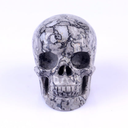 Nicedony 2.2" Map Jasper Hand Carved Realistic Skull Sculpture - View 2