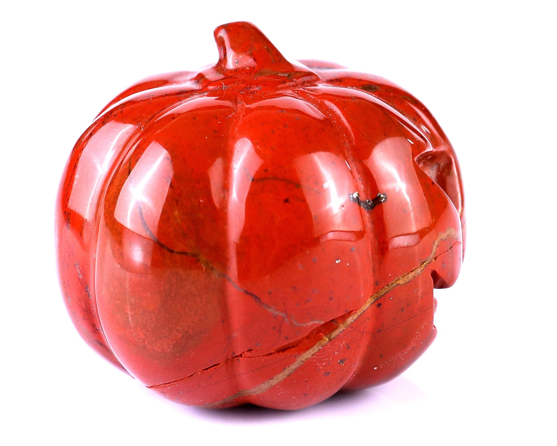 Nicedony 2.2” Red Jasper Hand Carved Crystal Pumpkin Sculpture - View 4