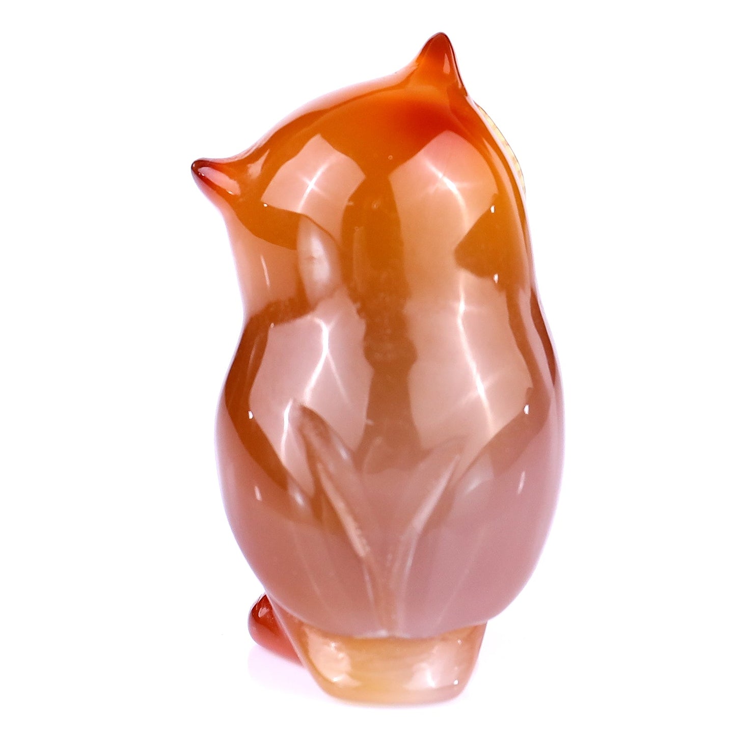Nicedony 2.2" Red Agate Hand Carved Crystal Owl Sculpture - View 5