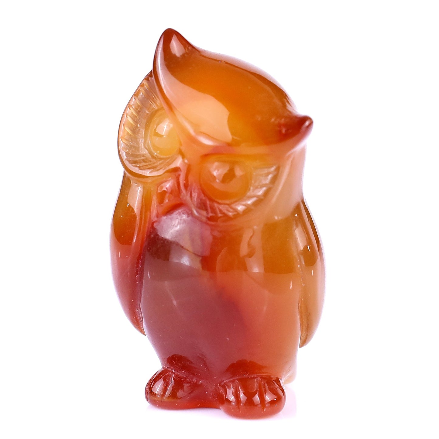 Nicedony 2.2" Red Agate Hand Carved Crystal Owl Sculpture - View 7