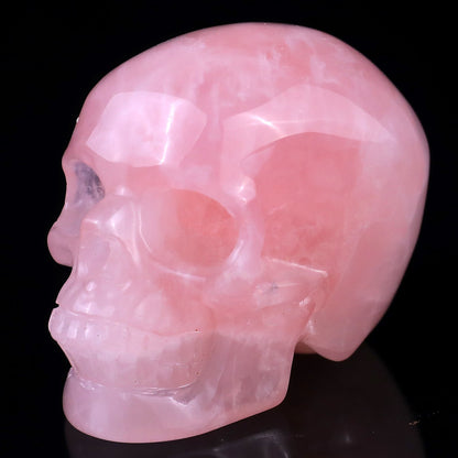 Nicedony 2.2" Rose Quartz Hand Carved Realistic Skull Sculpture - View 8