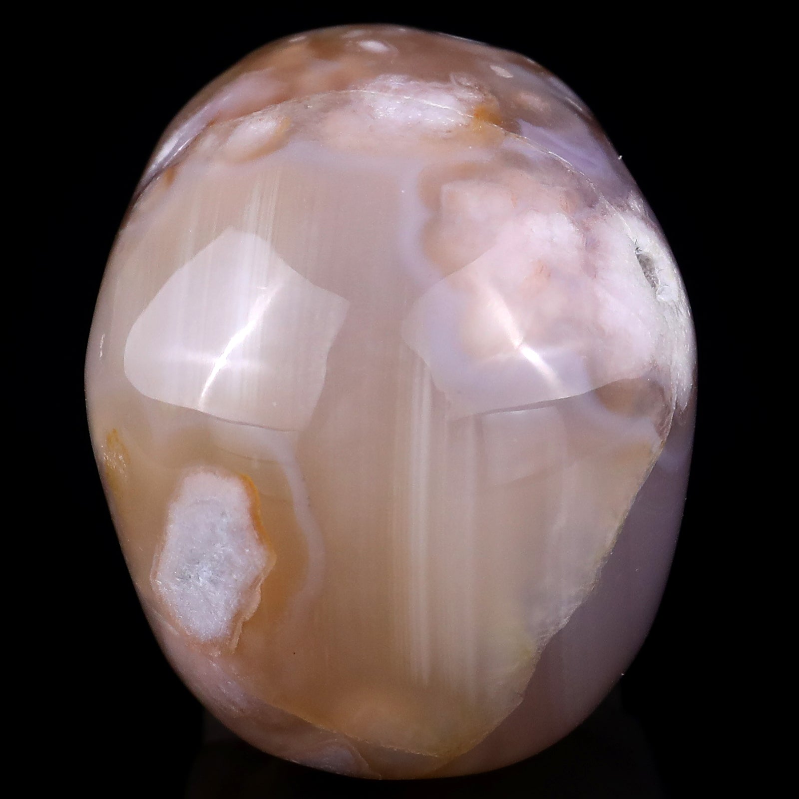 Nicedony 2.2" Sakura Agate Hand Carved Realistic Skull Sculpture - View 6