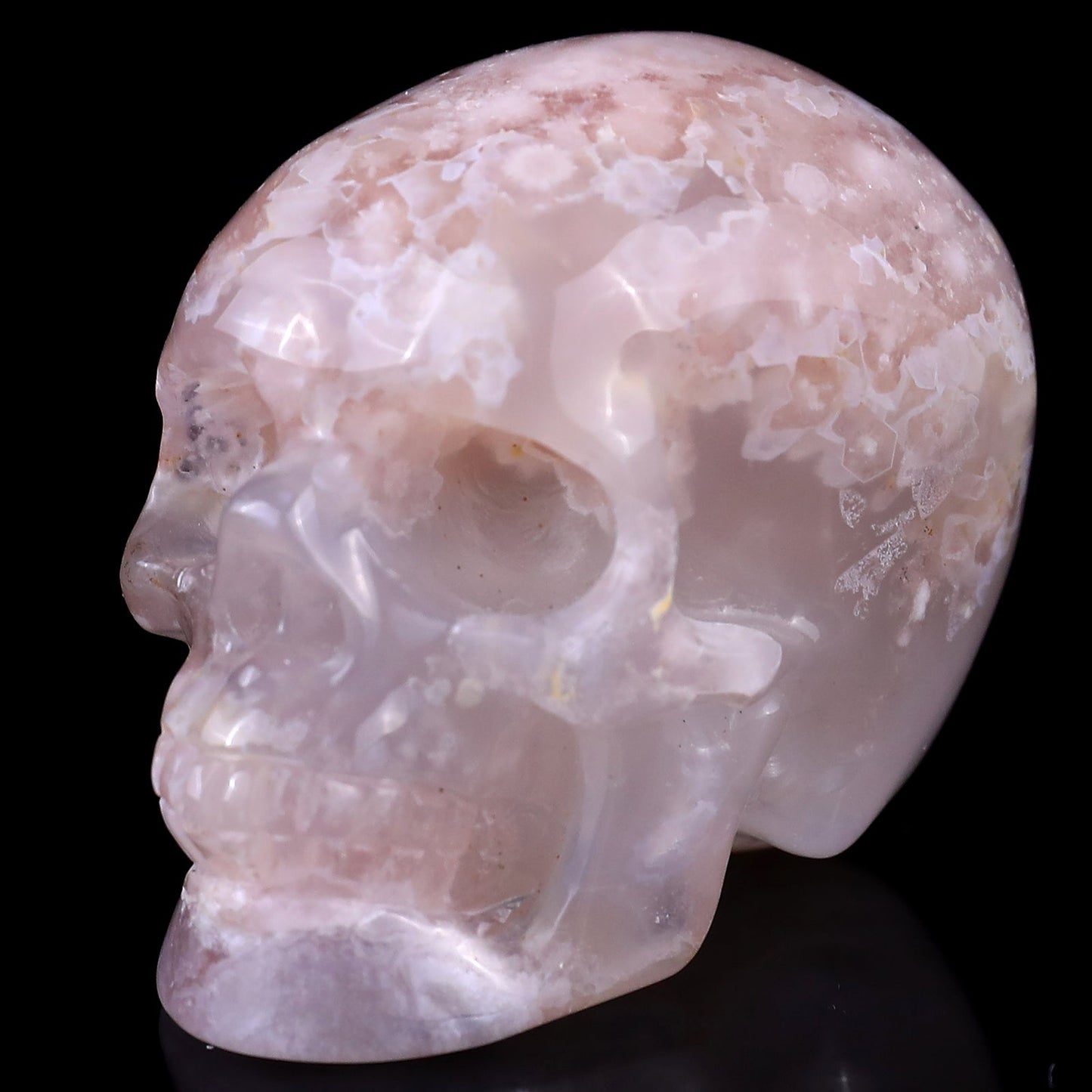 Nicedony 2.2" Sakura AgateHand Carved Crystal Realistic Skull - View 7