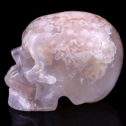 Nicedony 2.2" Sakura AgateHand Carved Crystal Realistic Skull - View 4