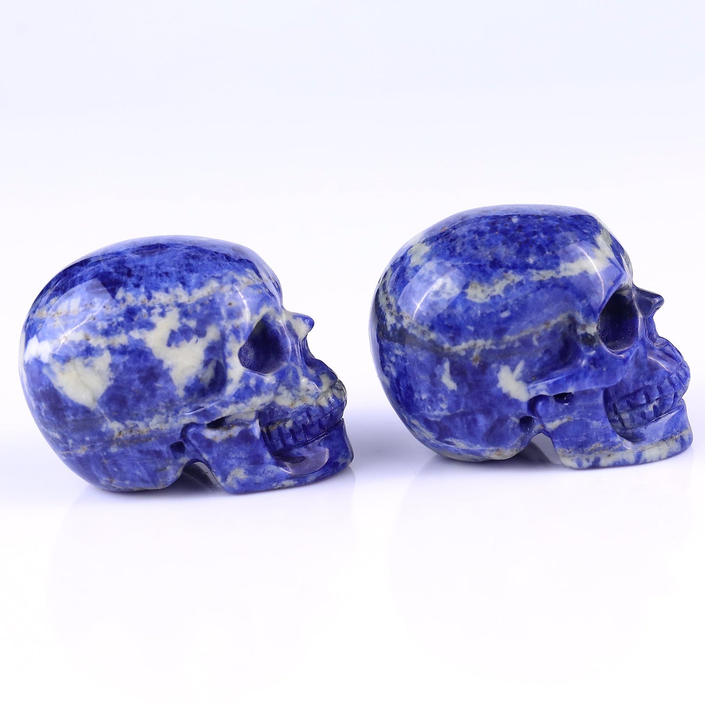 Nicedony 2.2" Sodalite Hand Carved Crystal Realistic Skull Sculpture - View 5