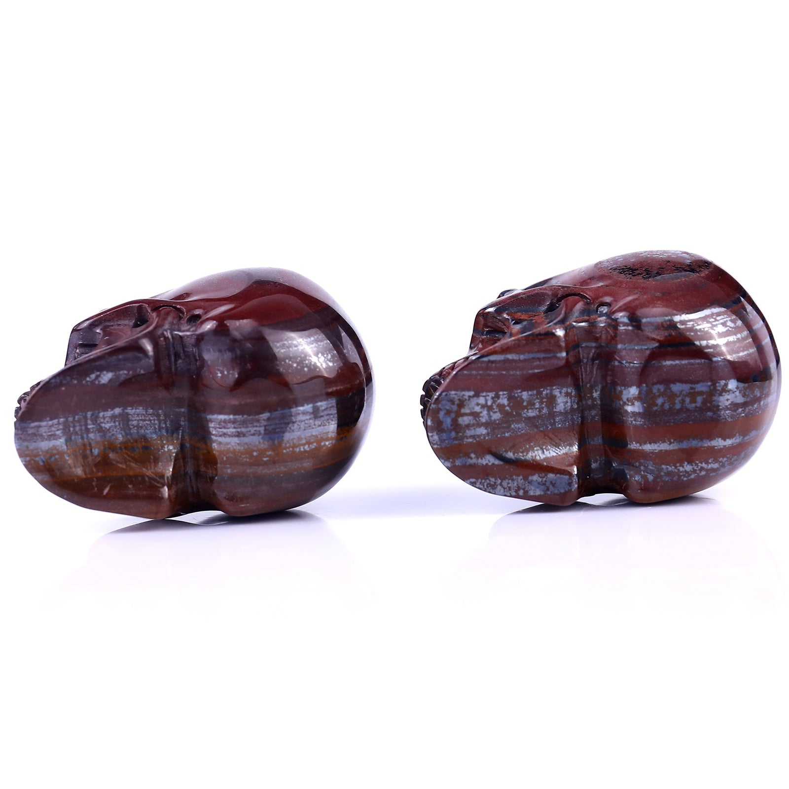 Nicedony 2.2" Tiger Iron Eye Hand Carved Realistic Skull Sculpture - View 7