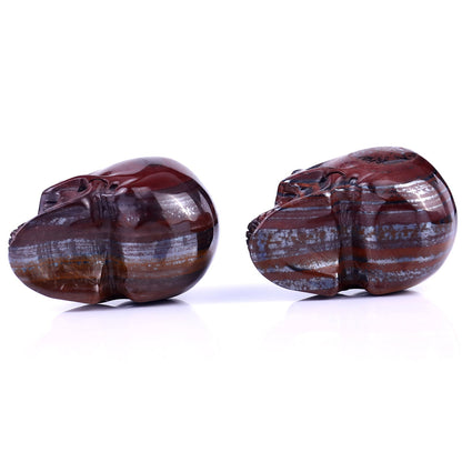 Nicedony 2.2" Tiger Iron Eye Hand Carved Realistic Skull Sculpture - View 7