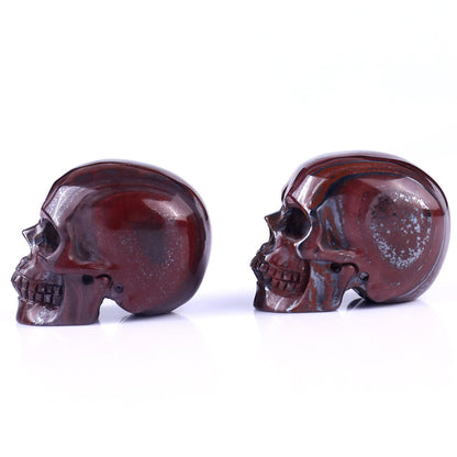Nicedony 2.2" Tiger Iron Eye Hand Carved Realistic Skull Sculpture - View 6