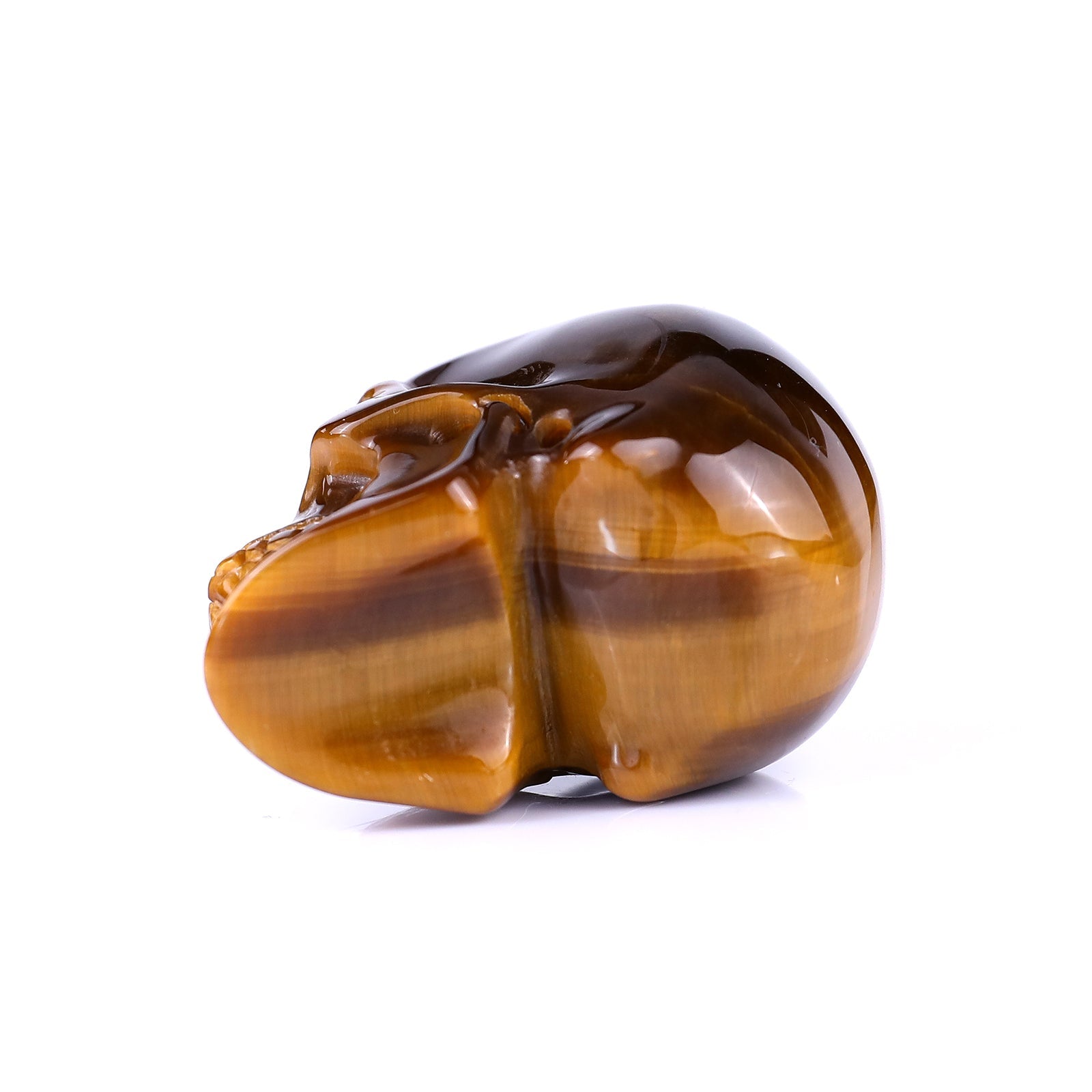 Nicedony 2.2" Gold Tiger Eye Hand Carved Realistic Skull Sculpture - View 20