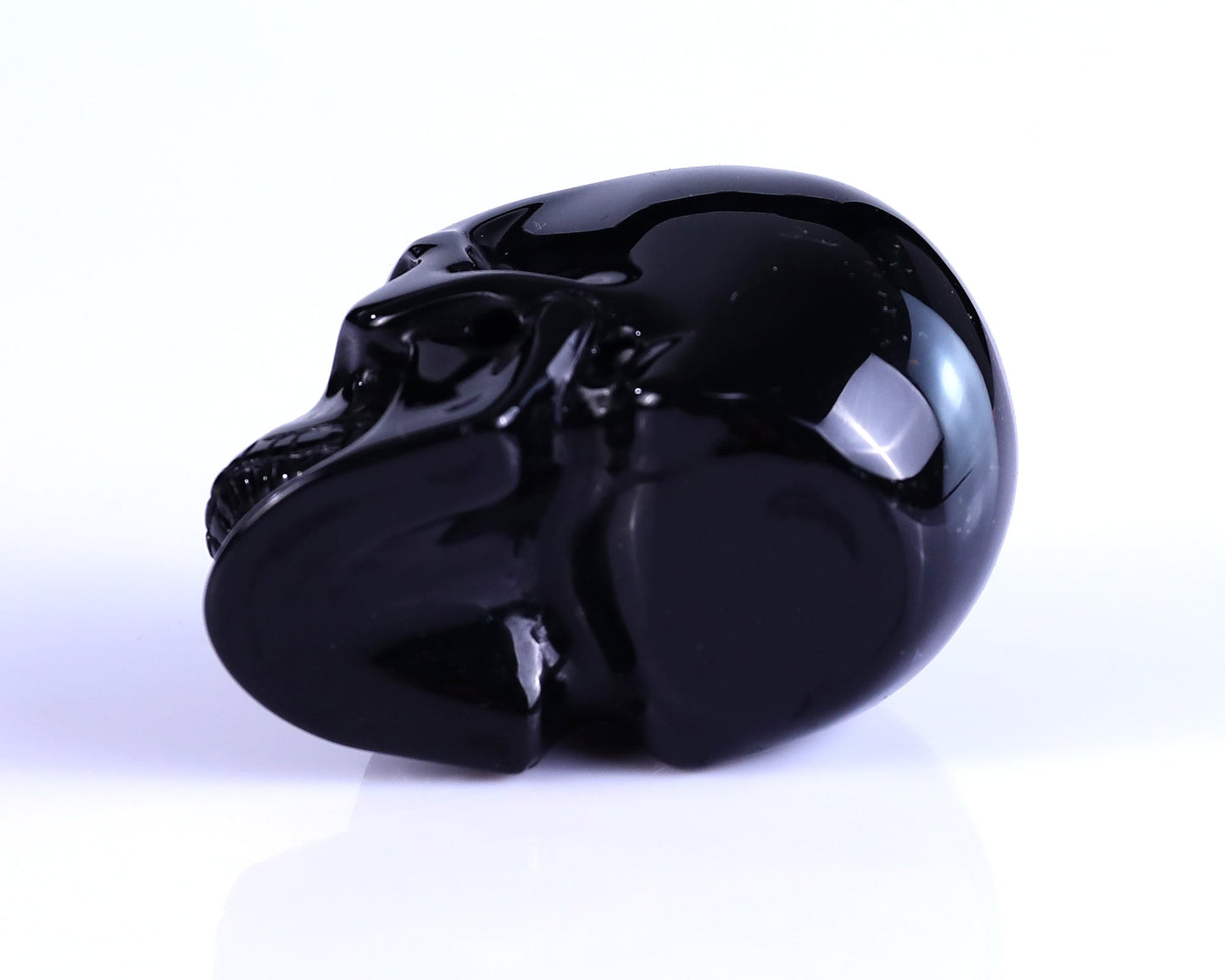 Nicedony 2.3" Black Obsidian Hand Carved Realistic Skull Cigar Stand - View 6