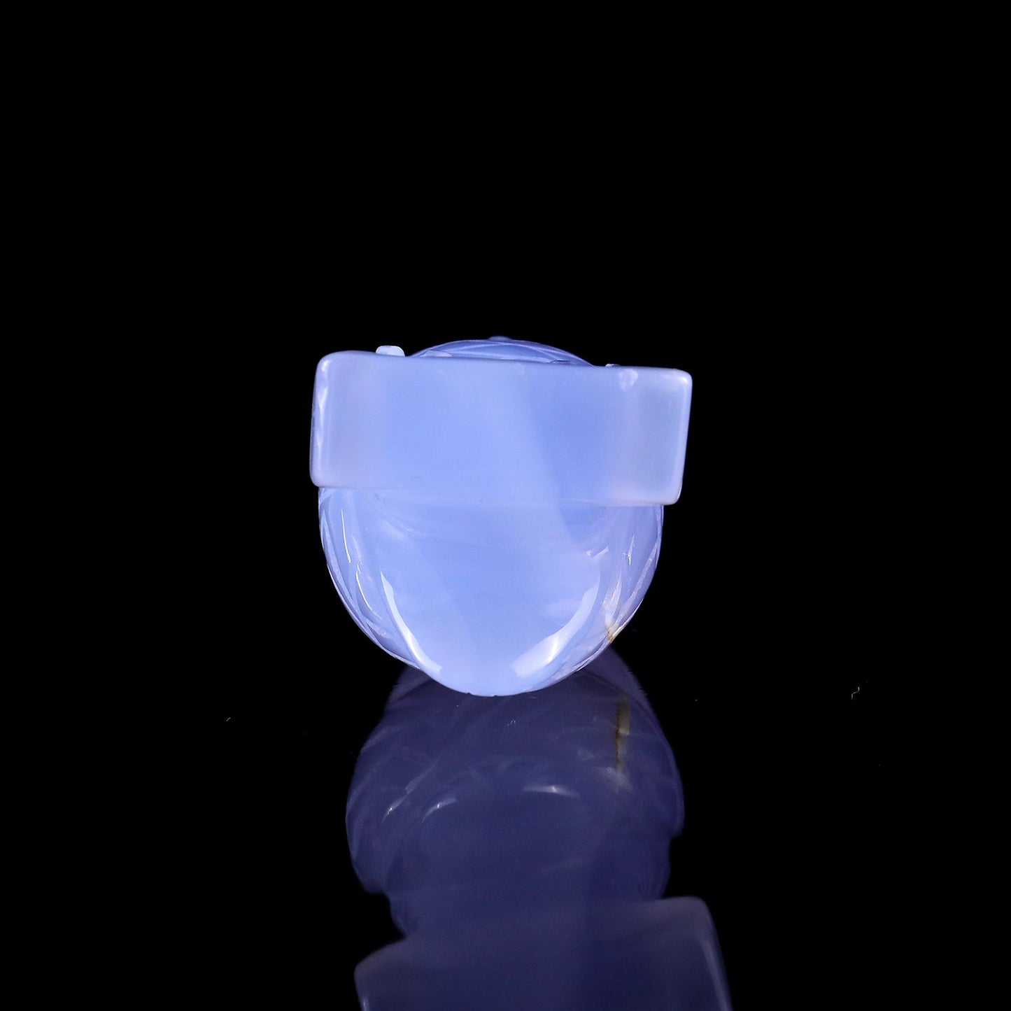 Nicedony 2.3" Blue Chalcedony Hand Carved Crystal Owl Sculpture - View 6