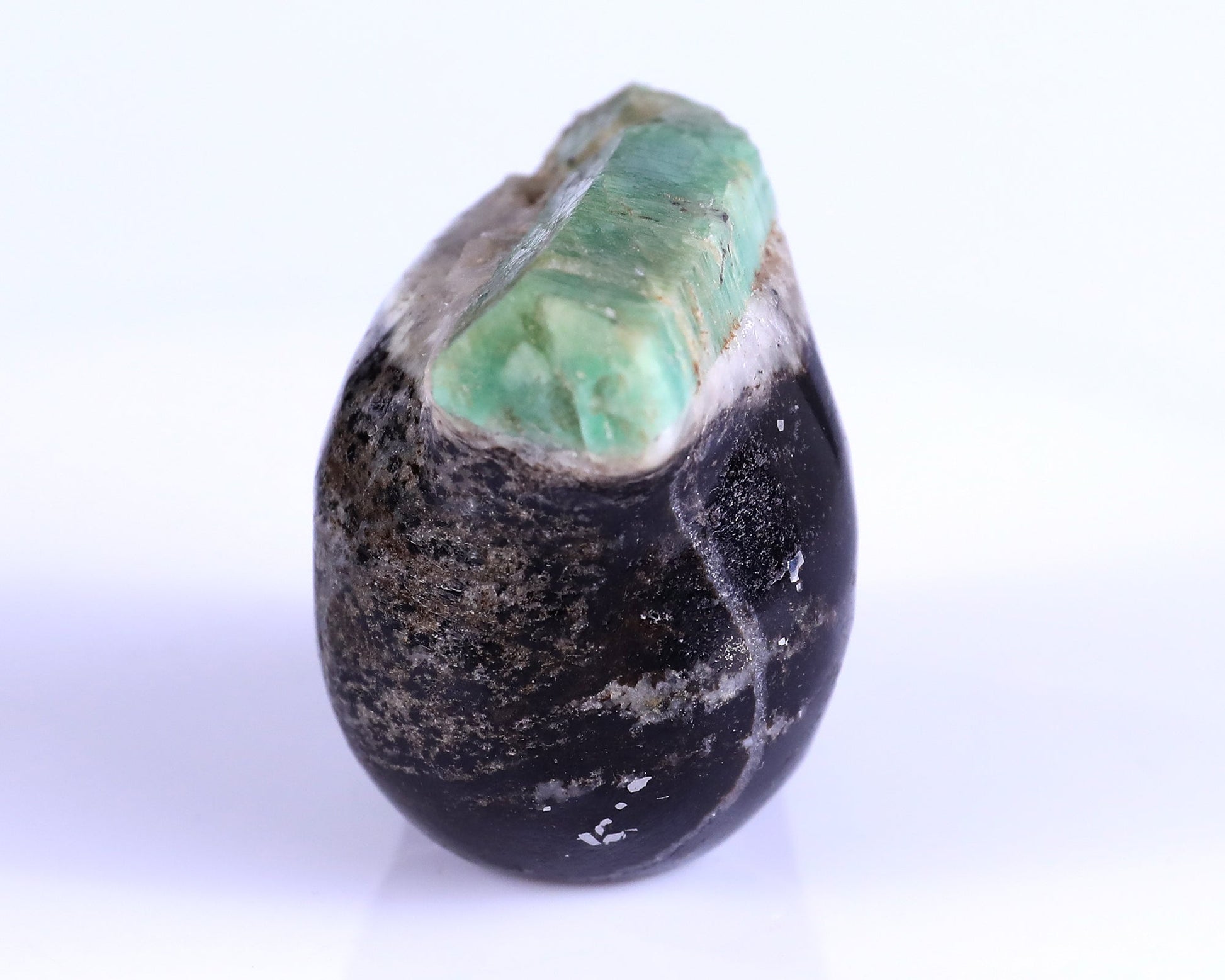 Nicedony 2.3" Emerald Hand Carved Mineral Specimen Skull Sculpture - View 5