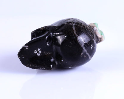 Nicedony 2.3" Emerald Hand Carved Mineral Specimen Skull Sculpture - View 8