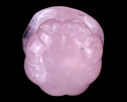Nicedony 2.3” Rose Quartz Hand Carved Wizard Pumpkin Sculpture - View 8