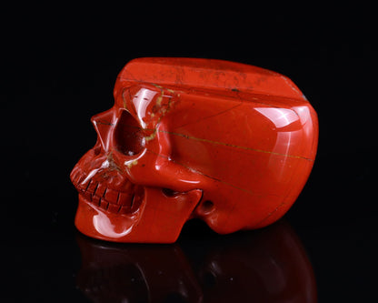 Nicedony 2.3" Red Jasper Hand Carved Realistic Skull Cigar Stand - View 5