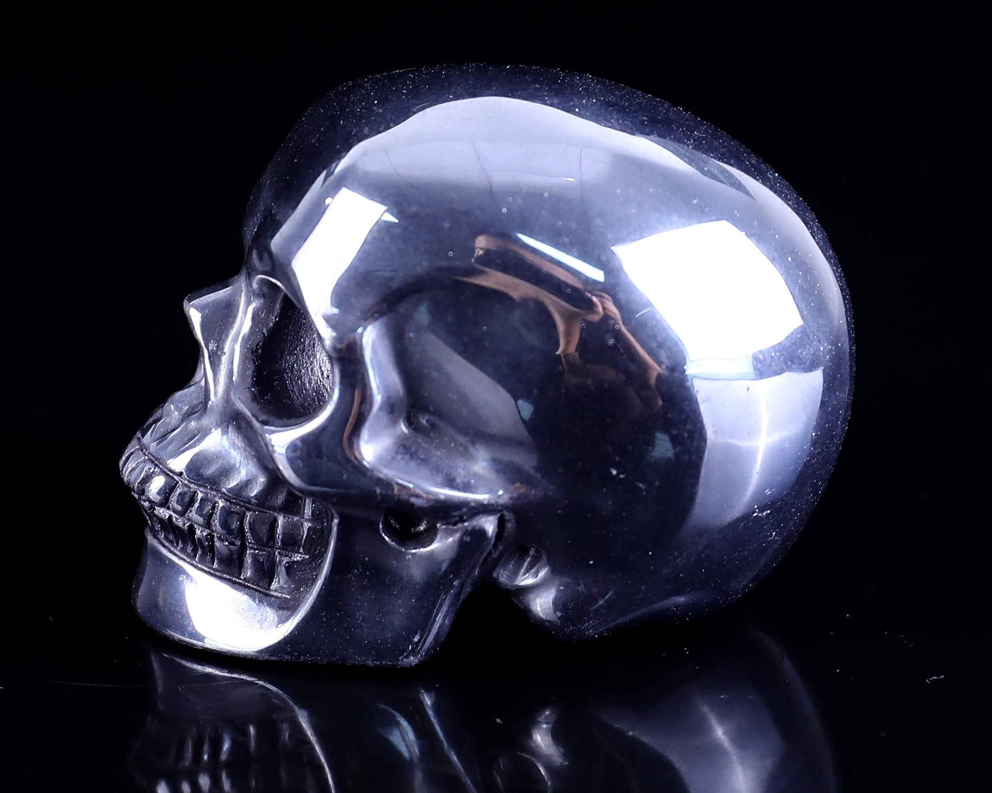 Nicedony 2.3" Tera-Herz Hand Carved Crystal Realistic Skull Sculpture - View 4